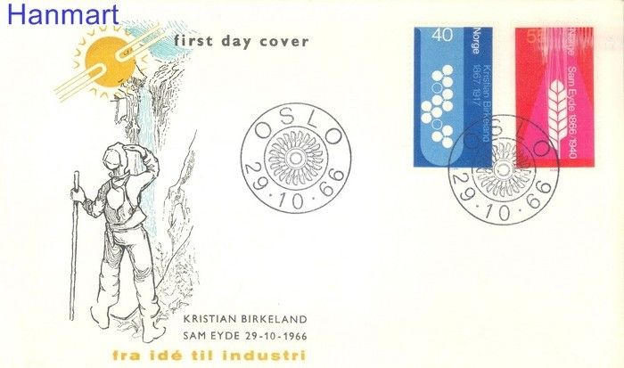 Norwegia 1966 Mi 549-550 FDC