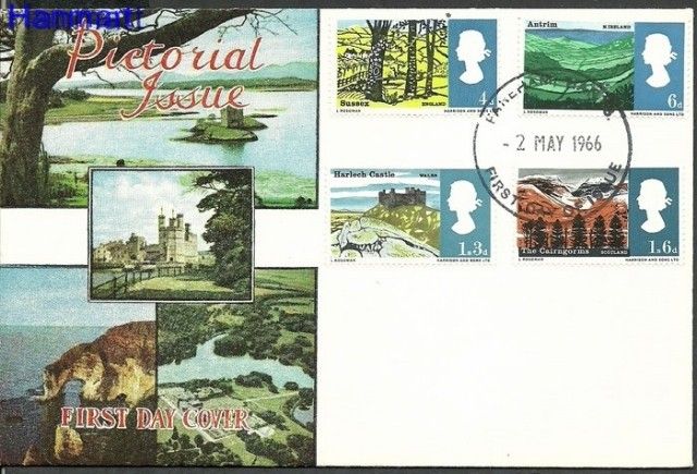 Znaczek Wielka Brytania 1966 FDC