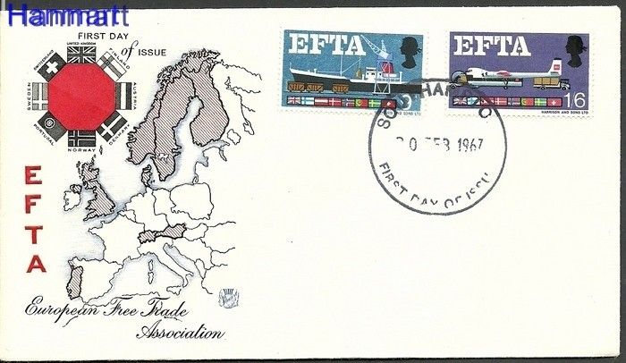 Znaczek Wielka Brytania 1967 FDC