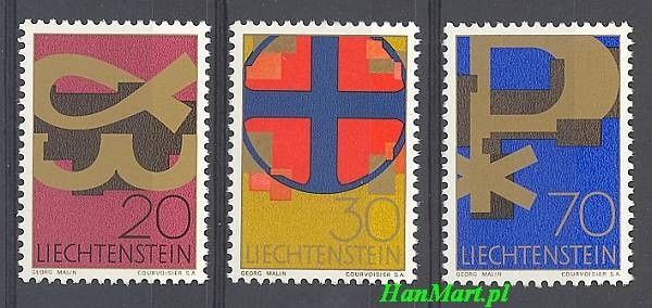 Znaczek Liechtenstein 1967 Mi 482-484 Czyste **