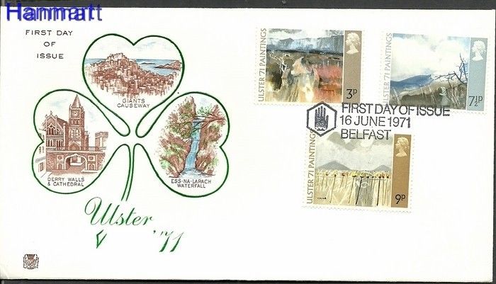 Znaczek Wielka Brytania 1971 Mi 574-576 FDC
