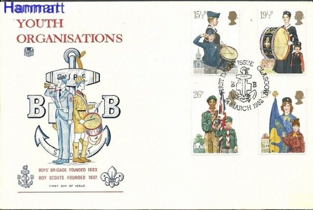 Znaczek Wielka Brytania 1982 Mi 910-913 FDC