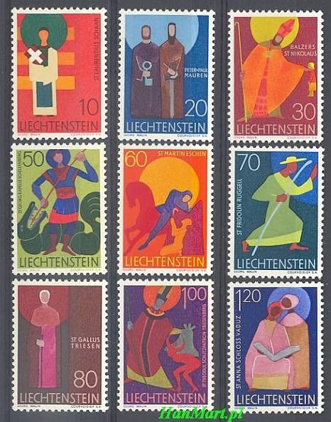 Znaczek Liechtenstein 1967 Mi 486-494 Czyste **