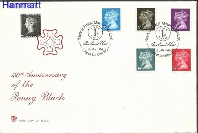 Znaczek Wielka Brytania 1990 Mi 1240-1244 FDC