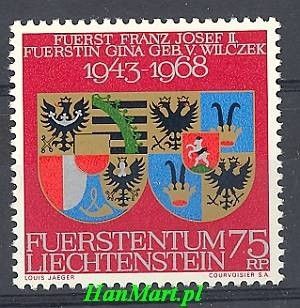 Znaczek Liechtenstein 1968 Mi 496 Czyste **