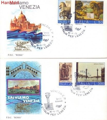 Znaczek Włochy 1973 Mi 1400-1403 FDC