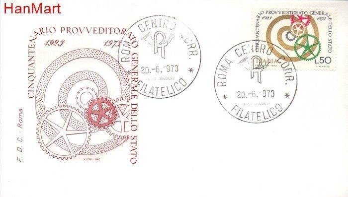 Znaczek Włochy 1973 Mi 1408 FDC