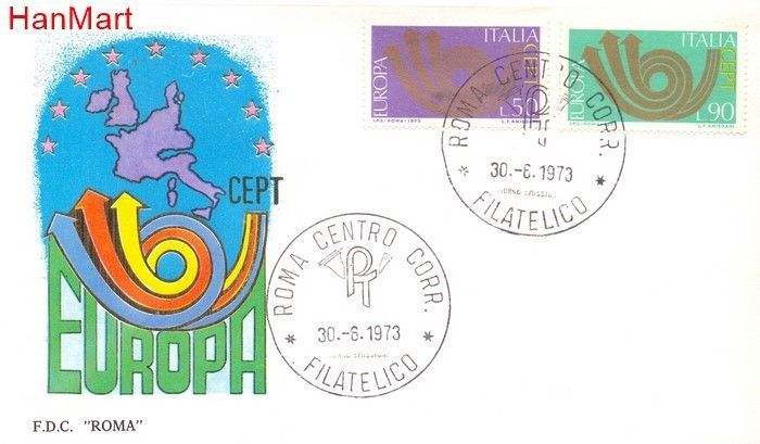 Znaczek Włochy 1973 Mi 1409-1410 FDC