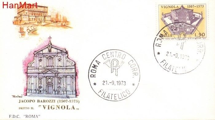 Znaczek Włochy 1973 Mi 1416 FDC