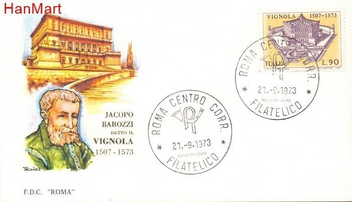 Znaczek Włochy 1973 Mi 1416 FDC