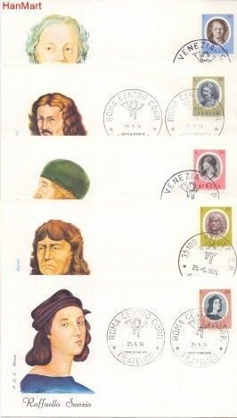 Znaczek Włochy 1974 Mi 1442-1446 FDC