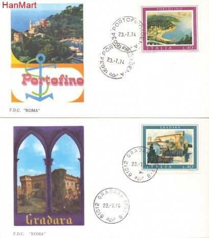 Znaczek Włochy 1974 Mi 1458-1459 FDC
