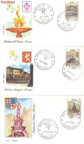 Znaczek Włochy 1974 Mi 1469-1471 FDC