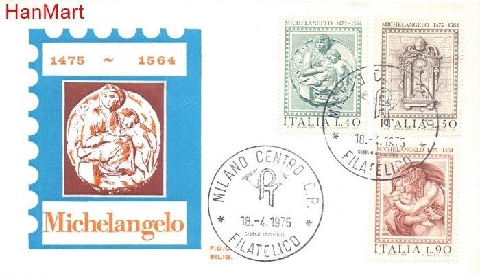 Znaczek Włochy 1975 Mi 1483-1485 FDC