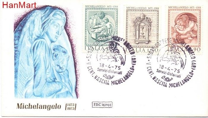 Znaczek Włochy 1975 Mi 1483-1485 FDC