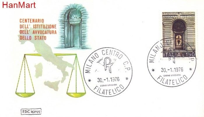 Znaczek Włochy 1976 FDC