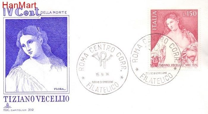 Znaczek Włochy 1976 FDC