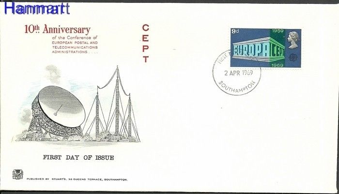 Znaczek Wielka Brytania 1969 FDC