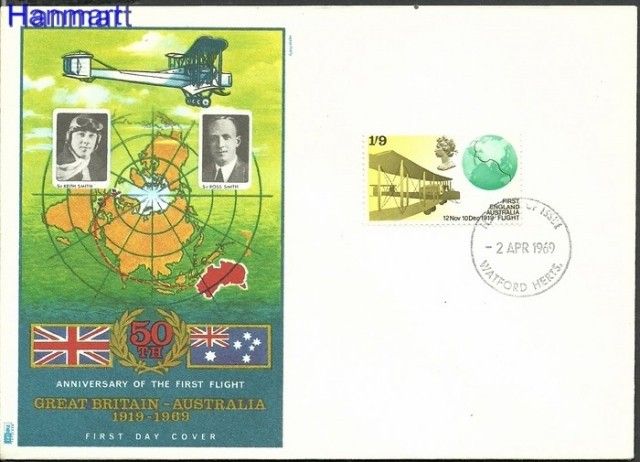 Znaczek Wielka Brytania 1969 FDC