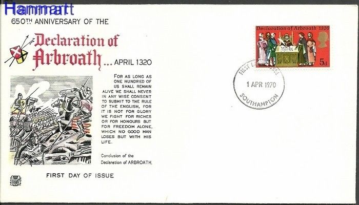Znaczek Wielka Brytania 1970 Mi 539 FDC