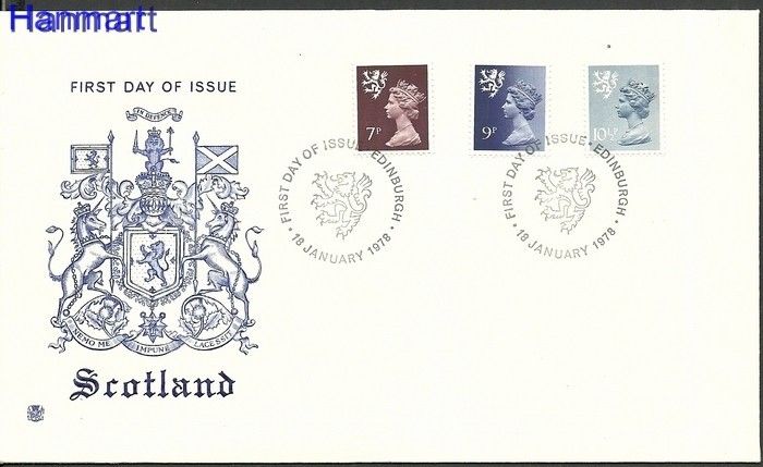 Znaczek Wielka Brytania 1978 Mi 26-28 FDC