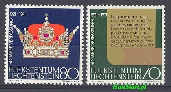 Znaczek Liechtenstein 1971 Mi 546-547 Czyste **