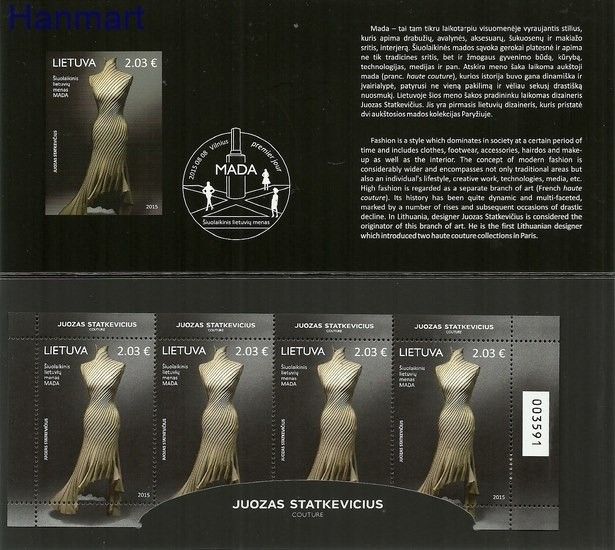 Znaczek Litwa 2015 Mi mh 1197 Czyste **