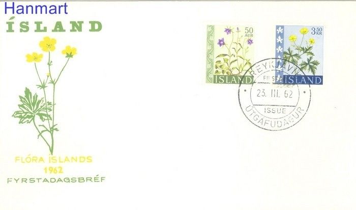 Znaczek Islandia 1962 Mi 359-360 FDC