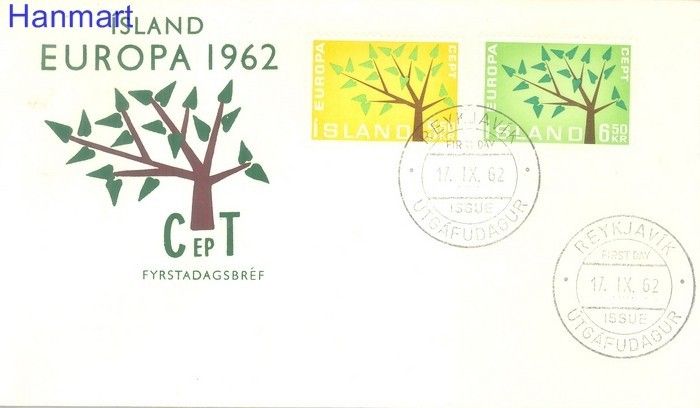 Znaczek Islandia 1962 FDC