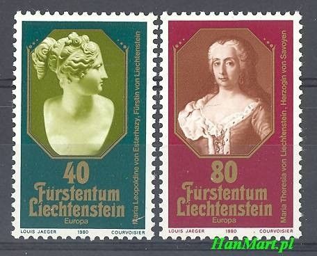Znaczek Liechtenstein 1980 Mi 741-742 Czyste **