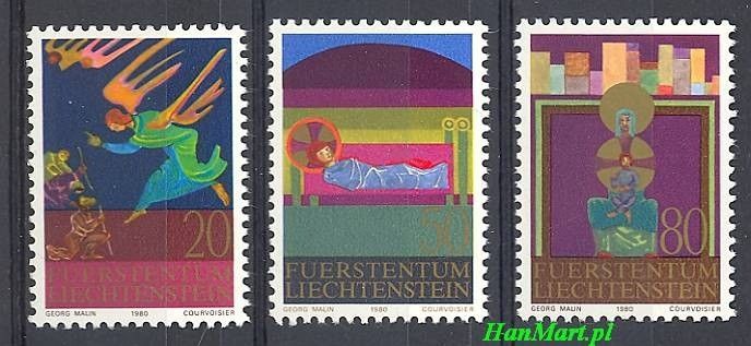 Znaczek Liechtenstein 1980 Mi 761-763 Czyste **
