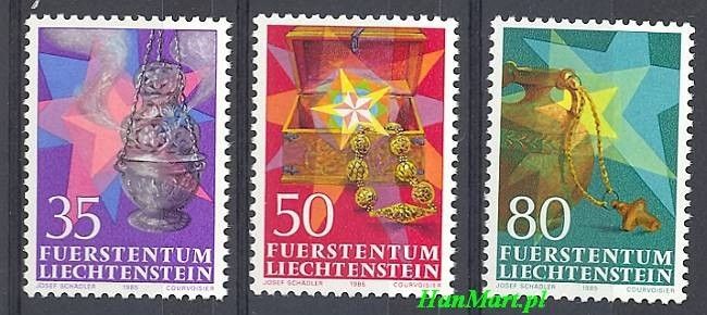 Znaczek Liechtenstein 1985 Mi 884-886 Czyste **