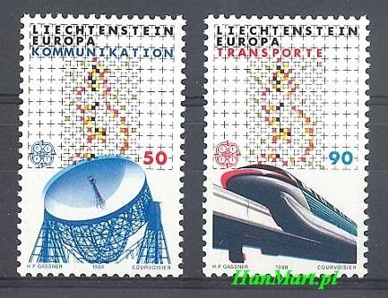Znaczek Liechtenstein 1988 Mi 937-938 Czyste **