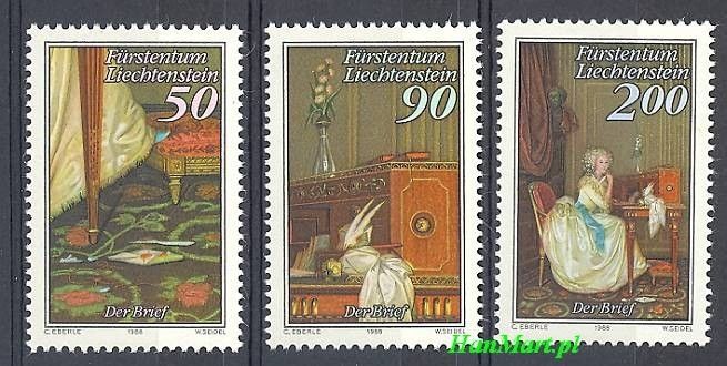 Znaczek Liechtenstein 1988 Mi 957-959 Czyste **