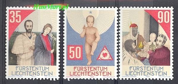 Znaczek Liechtenstein 1988 Mi 954-956 Czyste **