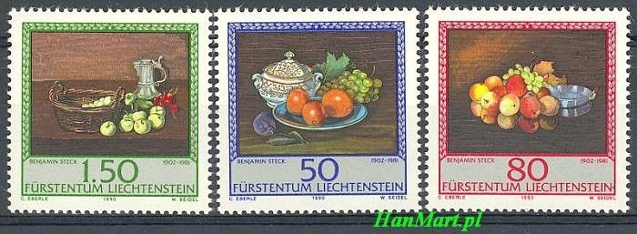 Znaczek Liechtenstein 1990 Mi 990-992 Czyste **