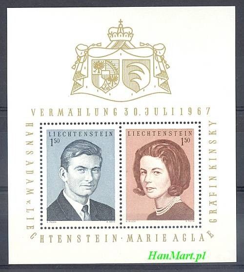 Znaczek Liechtenstein 1967 Mi bl 7 Czyste **