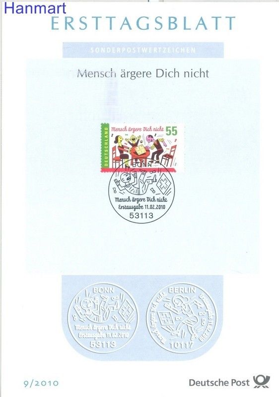 Znaczek Niemcy 2010 Pierwszy dzień wydania