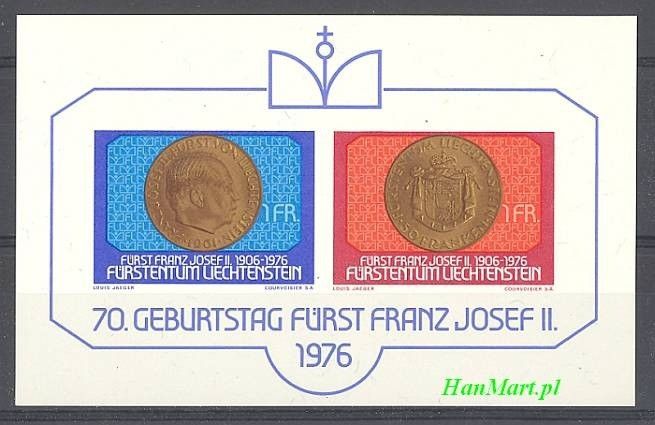 Znaczek Liechtenstein 1976 Mi bl 10 Czyste **