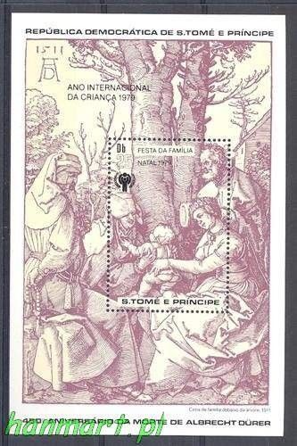 Znaczek Wyspy Św. Tomasza i Książęca 1979 Mi bl 40 Czyste **