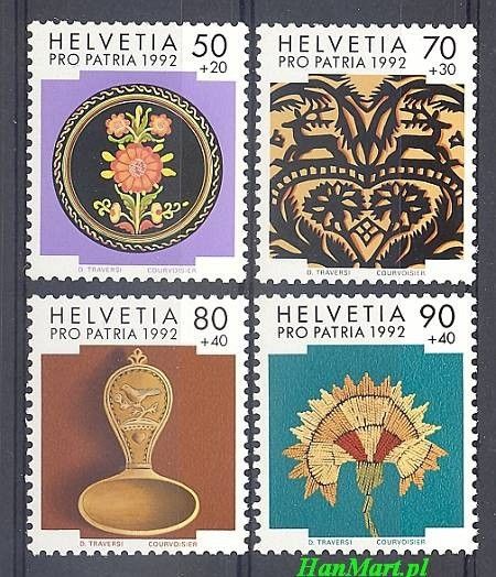Znaczek Szwajcaria 1992 Mi 1470-1473 Czyste **