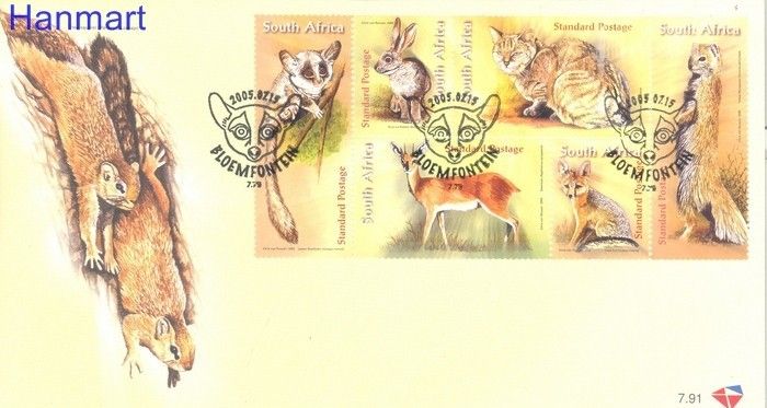 Znaczek Republika Południowej Afryki 2005 Mi 1664-1669 FDC