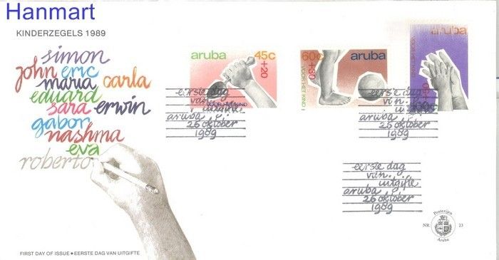Znaczek Aruba 1989 Mi 64-66 FDC