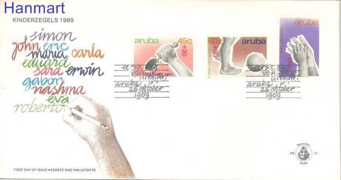 Znaczek Aruba 1989 Mi 64-66 FDC