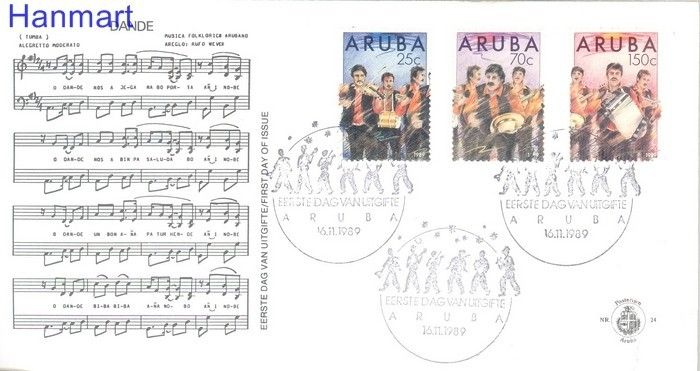 Znaczek Aruba 1989 Mi 67-69 FDC