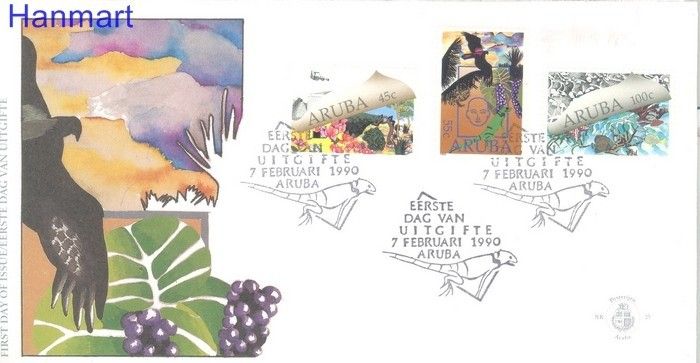 Znaczek Aruba 1990 Mi 70-72 FDC