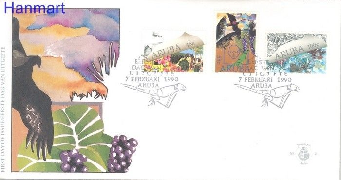 Znaczek Aruba 1990 Mi 70-72 FDC