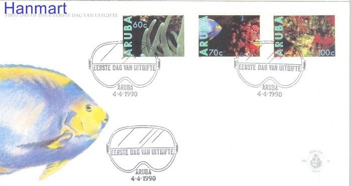 Znaczek Aruba 1990 Mi 73-75 FDC