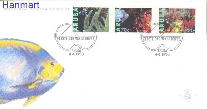 Znaczek Aruba 1990 Mi 73-75 FDC