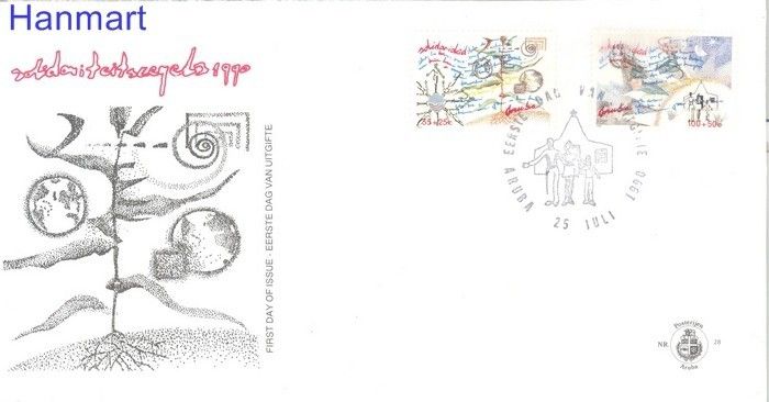 Znaczek Aruba 1990 Mi 78-79 FDC
